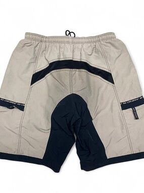 Vintage Louis Garneau gray and black cargo track shorts